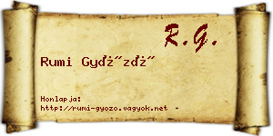 Rumi Győző névjegykártya